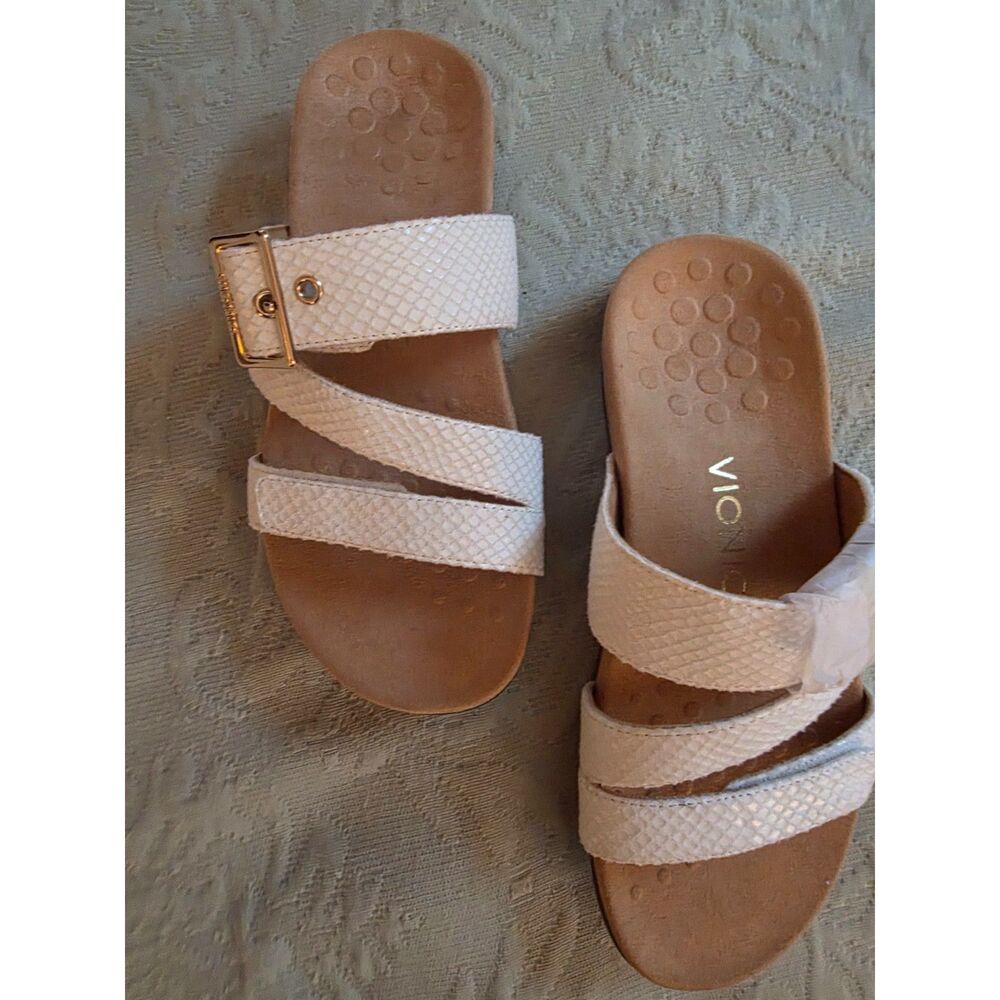 Vionic Rest Skylar White Snake Sandals – Size 6